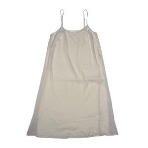 The Great. Sleep Solid Slip Midi Dress Sleeveless Nude Beige Cotton Size 2 M